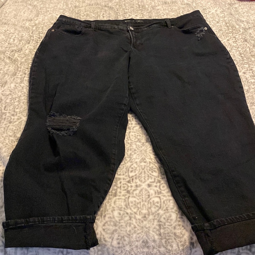 Old Navy OG straight high rise with secret slim pocket distressed ankle jeans.24
